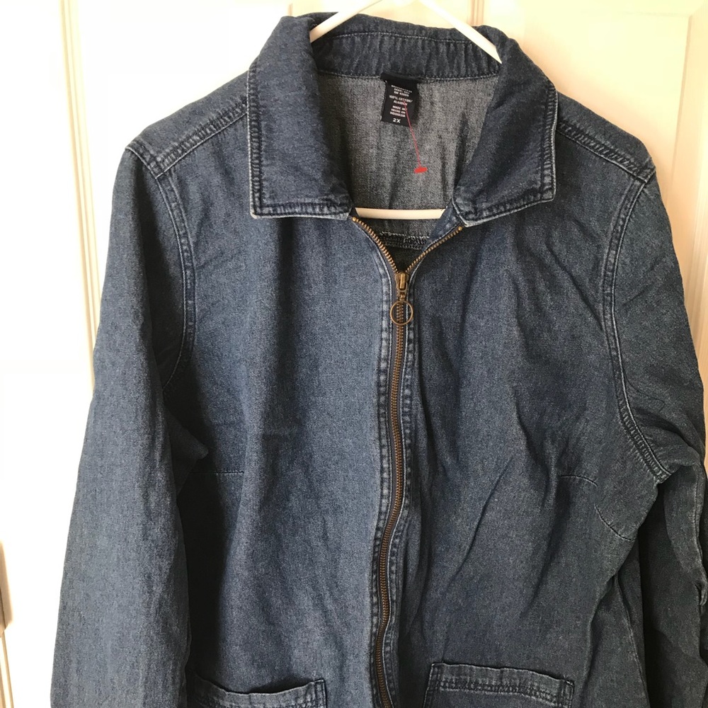 Denim zip up